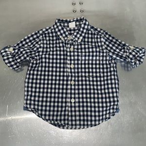 GAP Gingham Poplin Convertible Shirt